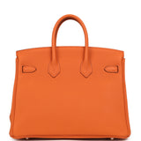 Pre-owned Hermes Birkin 25 Orange Togo Palladium Hardware - Thumbnail View 4