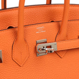 Pre-owned Hermes Birkin 25 Orange Togo Palladium Hardware - Thumbnail View 7