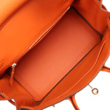 Pre-owned Hermes Birkin 25 Orange Togo Palladium Hardware - Thumbnail View 8