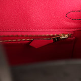 Hermes Special Order (HSS) Birkin 25 Black Verso Ostrich Permabrass Hardware - Thumbnail View 9
