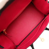 Hermes Special Order (HSS) Birkin 25 Black Verso Ostrich Permabrass Hardware - Thumbnail View 8