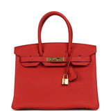 Pre-owned Hermes Birkin 30 Geranium Togo Gold Hardware - Thumbnail View 1