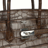 Pre-owned Hermes Birkin 35 Gris Elephant Matte Alligator Palladium Hardware - Thumbnail View 7