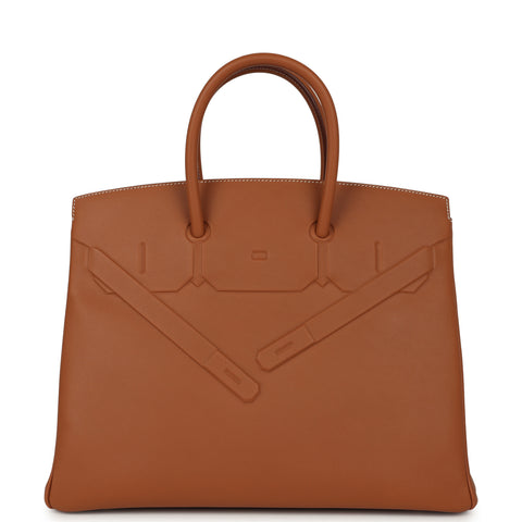 Hermes Birkin Shadow 35 Gold Swift Palladium Hardware