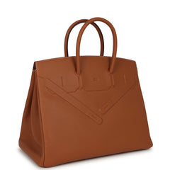 Hermes Birkin Shadow 35 Gold Swift Palladium Hardware