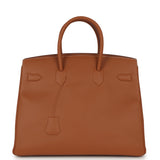 Hermes Birkin Shadow 35 Gold Swift Palladium Hardware - Thumbnail View 4