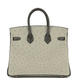 Hermes Special Order (HSS) Birkin 25 Gris Perle, Graphite Ostrich Rose Gold Hardware - Thumbnail View 4