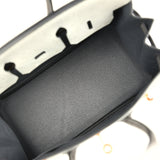 Hermes Special Order (HSS) Birkin 25 Gris Perle, Graphite Ostrich Rose Gold Hardware - Thumbnail View 8