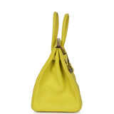 Pre-owned Hermes Birkin 35 Lime Candy Epsom Palladium Hardware - Thumbnail View 3