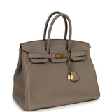Pre-owned Hermes Birkin 35 Gris Asphalte Togo Gold Hardware - Thumbnail View 2