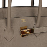 Pre-owned Hermes Birkin 35 Gris Asphalte Togo Gold Hardware - Thumbnail View 7