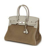 Pre-owned Hermes Birkin 35 Gris Caillou Grizzly, Gris Pale Evercolor Permabrass Hardware - Thumbnail View 5