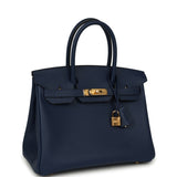 Hermes Birkin 30 Bleu Navy Epsom Gold Hardware - Thumbnail View 2