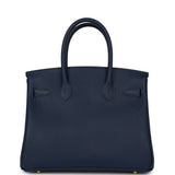 Hermes Birkin 30 Bleu Navy Epsom Gold Hardware - Thumbnail View 4