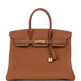 Hermes Birkin 35 Gold Togo Gold Hardware - Thumbnail View 1
