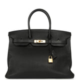 Pre-owned Hermes Birkin 35 Black Togo Gold Hardware - Thumbnail View 1