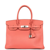 Pre-owned Hermes Birkin 30 Flamingo Epsom Palladium Hardware - Thumbnail View 1