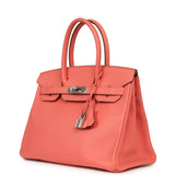 Pre-owned Hermes Birkin 30 Flamingo Epsom Palladium Hardware - Thumbnail View 5