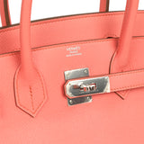 Pre-owned Hermes Birkin 30 Flamingo Epsom Palladium Hardware - Thumbnail View 7