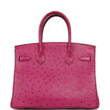 Pre-owned Hermes Birkin 30 Rose Pourpre Ostrich Palladium Hardware - Thumbnail View 4