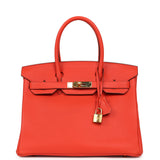 Pre-owned Hermes Birkin 30 Capucine Togo Gold Hardware - Thumbnail View 1