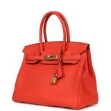 Pre-owned Hermes Birkin 30 Capucine Togo Gold Hardware - Thumbnail View 5
