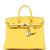 Pre-owned Hermes Birkin 25 Jaune de Naples Novillo Palladium Hardware - Thumbnail View 1