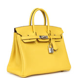 Pre-owned Hermes Birkin 25 Jaune de Naples Novillo Palladium Hardware - Thumbnail View 2
