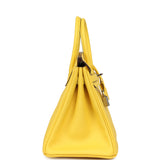 Pre-owned Hermes Birkin 25 Jaune de Naples Novillo Palladium Hardware - Thumbnail View 3