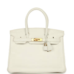 Hermès Birkin 30 White Clemence Gold Hardware