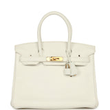 Hermès Birkin 30 White Clemence Gold Hardware - Thumbnail View 1
