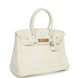 Hermès Birkin 30 White Clemence Gold Hardware - Thumbnail View 2