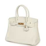 Hermès Birkin 30 White Clemence Gold Hardware - Thumbnail View 5