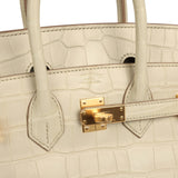Hermes Birkin 25 Beton Matte Alligator Gold Hardware - Thumbnail View 7