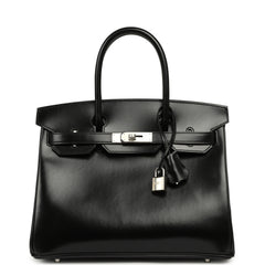 Hermes Birkin 30 Black Box Palladium Hardware