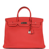 Pre-owned Hermes Birkin 40 Rose Jaipur Togo Palladium Hardware - Thumbnail View 1