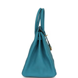 Pre-owned Hermes Birkin 35 Turquoise Togo Gold Hardware - Thumbnail View 3