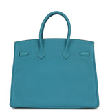 Pre-owned Hermes Birkin 35 Turquoise Togo Gold Hardware - Thumbnail View 4
