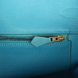 Pre-owned Hermes Birkin 35 Turquoise Togo Gold Hardware - Thumbnail View 9