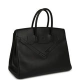 Pre-owned Hermes Shadow Birkin 35 Black Swift Palladium Hardware - Thumbnail View 2