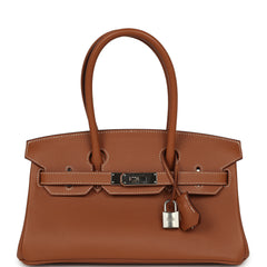 Pre-owned Hermes Shoulder Birkin Light 29 Gold Evercolor Palladium Hardware