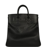 Pre-owned Hermes Birkin HAC a Relier 40 Black Evergrain Palladium Hardware - Thumbnail View 1