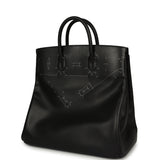 Pre-owned Hermes Birkin HAC a Relier 40 Black Evergrain Palladium Hardware - Thumbnail View 5
