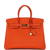 Pre-owned Hermes Birkin 35 Feu Epsom Gold Hardware - Thumbnail View 1