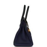 Pre-owned Hermes Birkin 30 Bleu Obscur Sombrero, Bleu Encre Clemence Gold Hardware - Thumbnail View 3