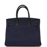 Pre-owned Hermes Birkin 30 Bleu Obscur Sombrero, Bleu Encre Clemence Gold Hardware - Thumbnail View 4