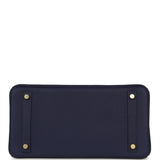 Pre-owned Hermes Birkin 30 Bleu Obscur Sombrero, Bleu Encre Clemence Gold Hardware - Thumbnail View 6