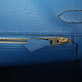 Pre-owned Hermes Birkin 30 Bleu Obscur Sombrero, Bleu Encre Clemence Gold Hardware - Thumbnail View 9