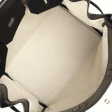Pre-owned Hermes Birkin HAC 40 Black Evercolor, Ecru-Black Criss Cross Toile Canvas Palladium Hardware - Thumbnail View 8