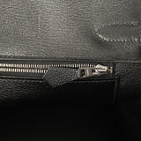 Hermes Birkin 30 Black, Bleu Marine Novillo, Shiny Niloticus Crocodile Touch Palladium Hardware - Thumbnail View 8